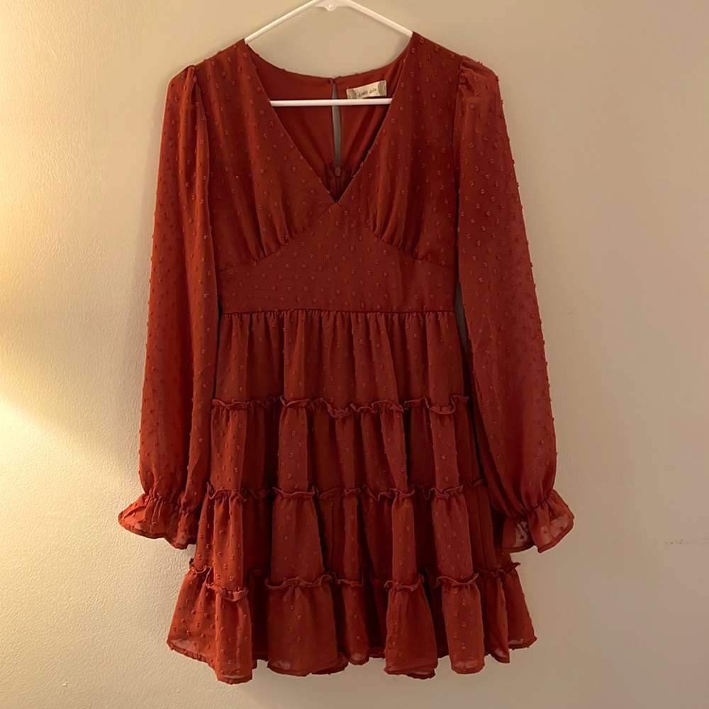 Burn orange Alter’d State long sleeve dress